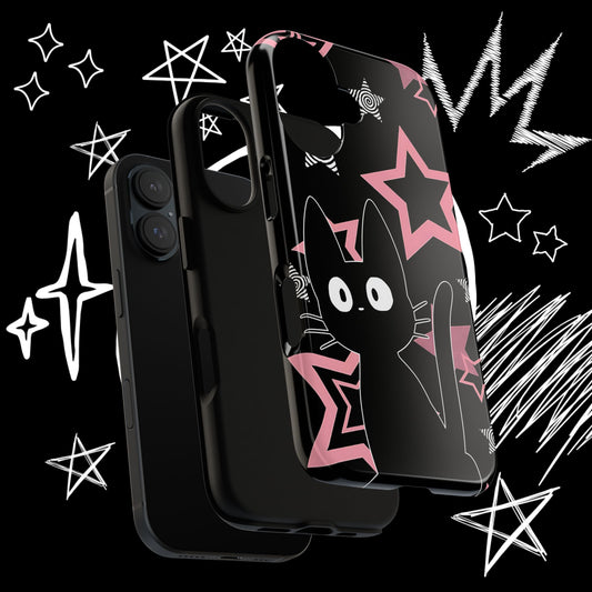 Cute Black Cat Phone Case | Kawaii Pastel Goth Design | NekoStyleStudio
