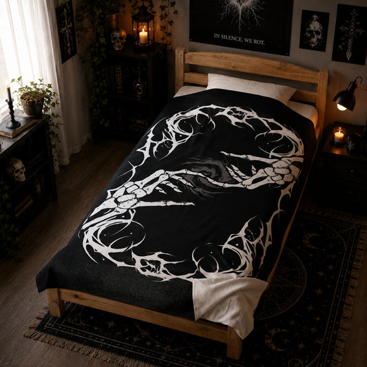 Gothic Skeleton Velveteen Plush Blanket