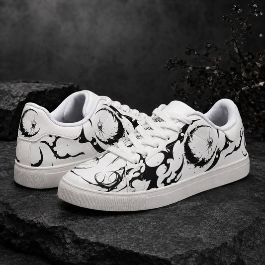 White Gothic Spider Moon Sneakers