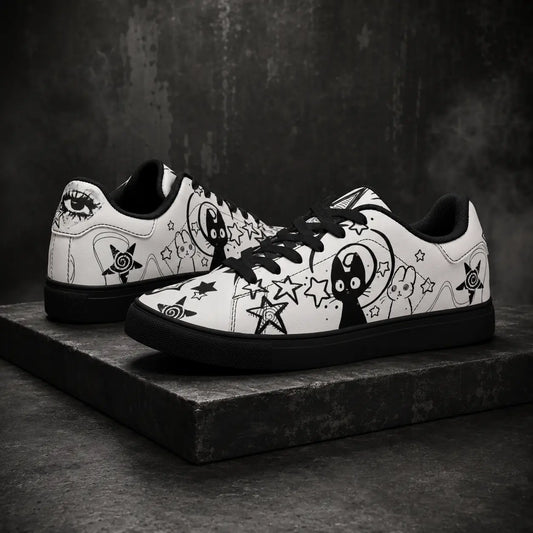 White Cat & Trippy Bunny Sneakers