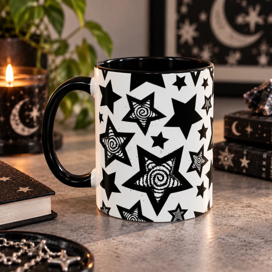 Black & White Star Pattern Mug