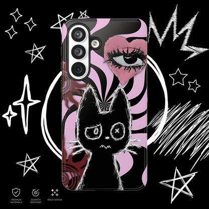 Dark Punk Phone Case | Gothic Kawaii Cat Cover | NekoStyleStudio