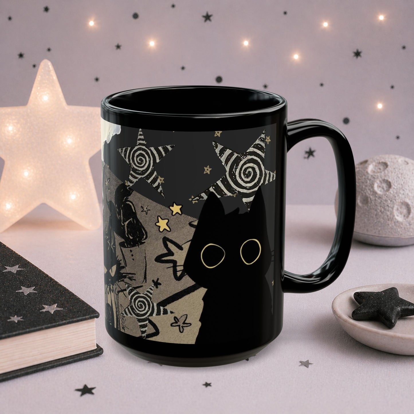 Alt Grunge Cat Mug — Dark Aesthetic Coffee Cup