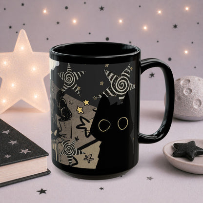 Alt Grunge Cat Mug — Dark Aesthetic Coffee Cup