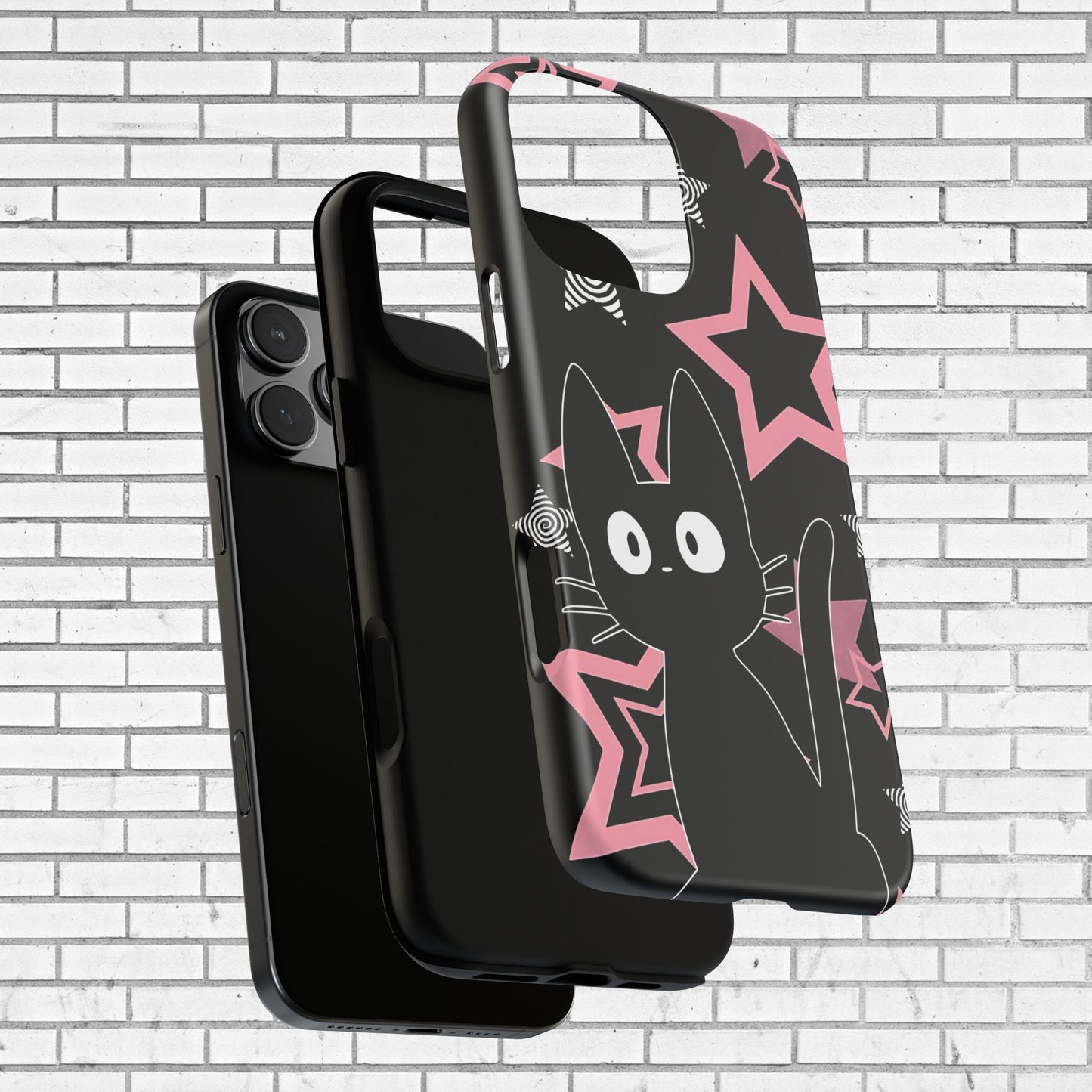 Cute Black Cat Phone Case - Kawaii Pastel Goth iPhone Cover