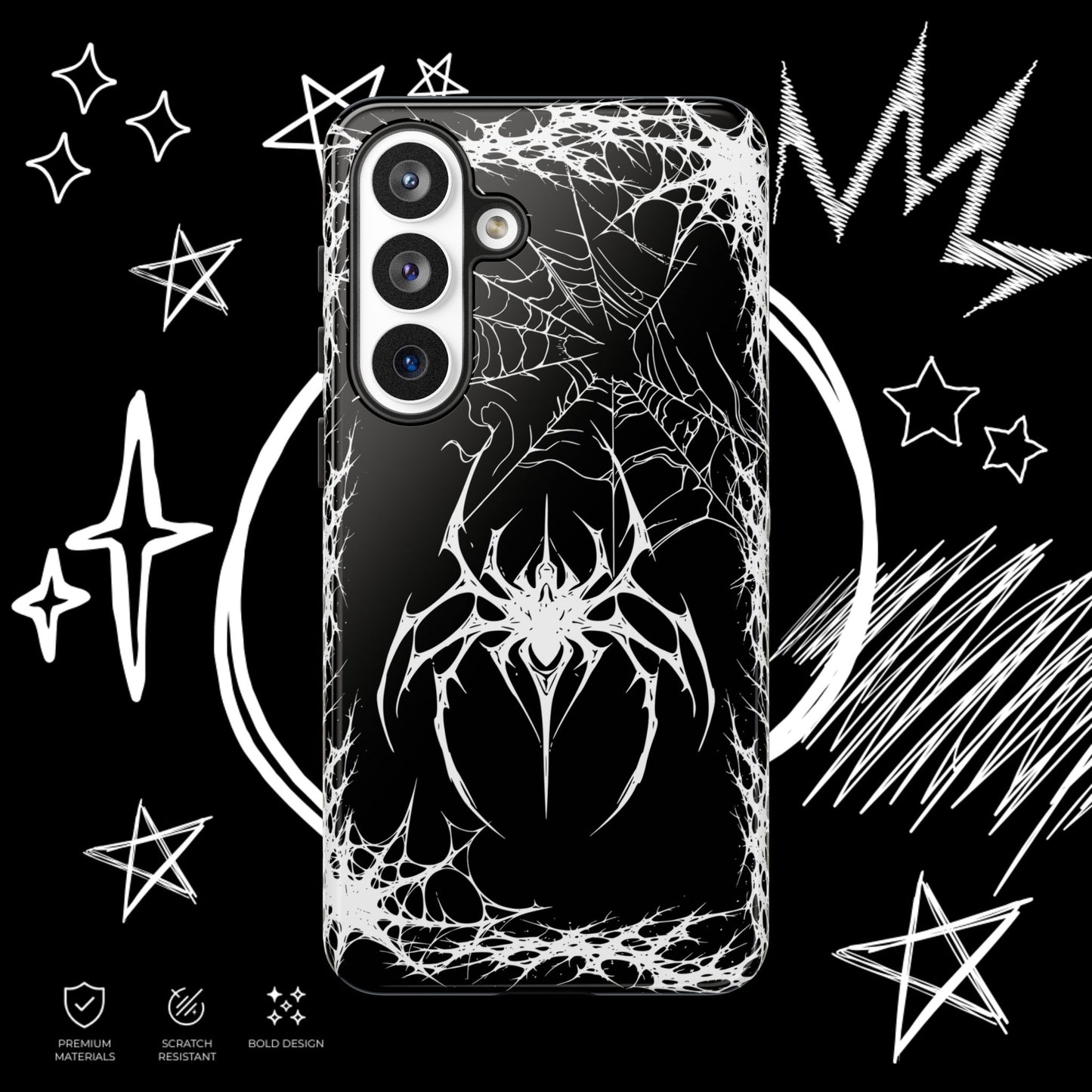 Gothic Spider Phone Case | Dark Aesthetic Web Design | NekoStyleStudio