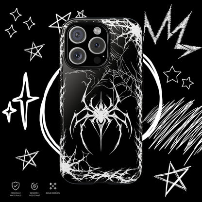 Gothic Spider Phone Case | Dark Aesthetic Web Design | NekoStyleStudio