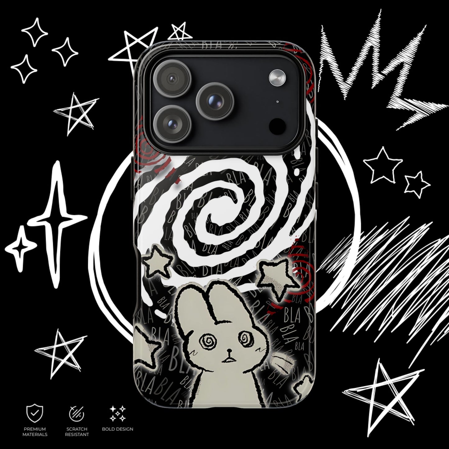 Kawaii Gothic Phone Case | Alt Grunge Tough Cover | NekoStyleStudio