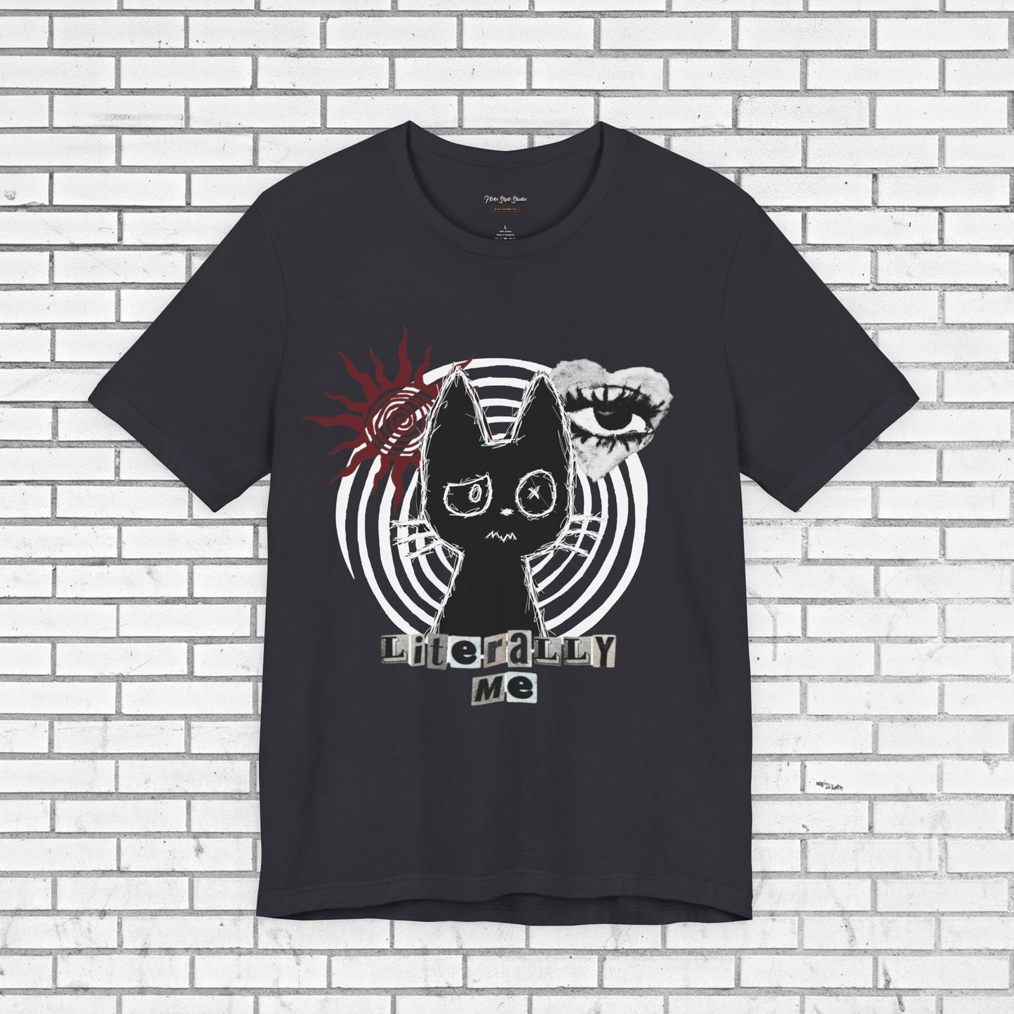 Dark Punk Cat Shirt - Sadcore Aesthetic Grunge Tee
