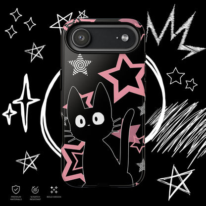 Cute Black Cat Phone Case | Kawaii Pastel Goth Design | NekoStyleStudio