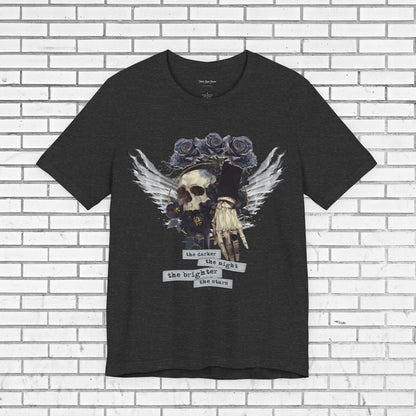 Gothic Skull Shirt - Dark Angel Skeleton Hand Graphic Tee