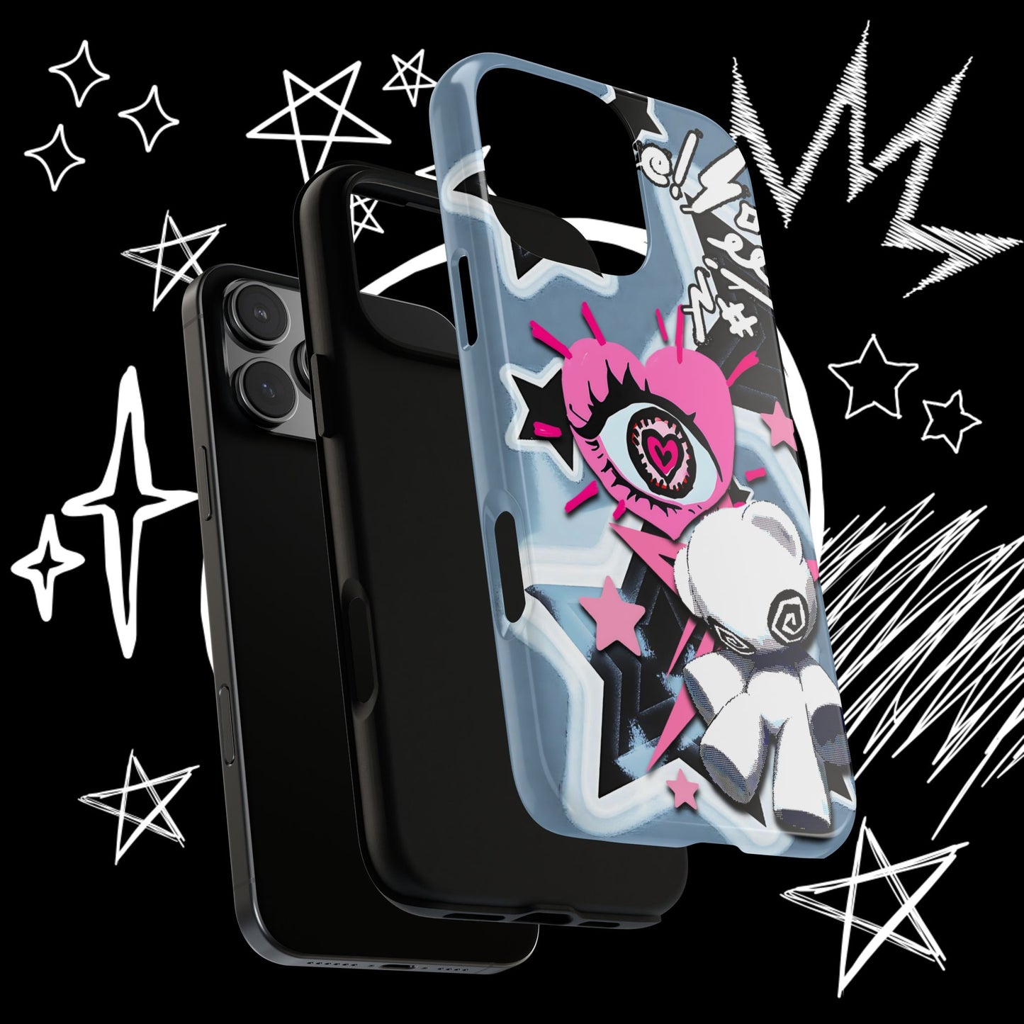 Kawaii Punk Phone Case | Pastel Alt Teddy Bear | NekoStyleStudio
