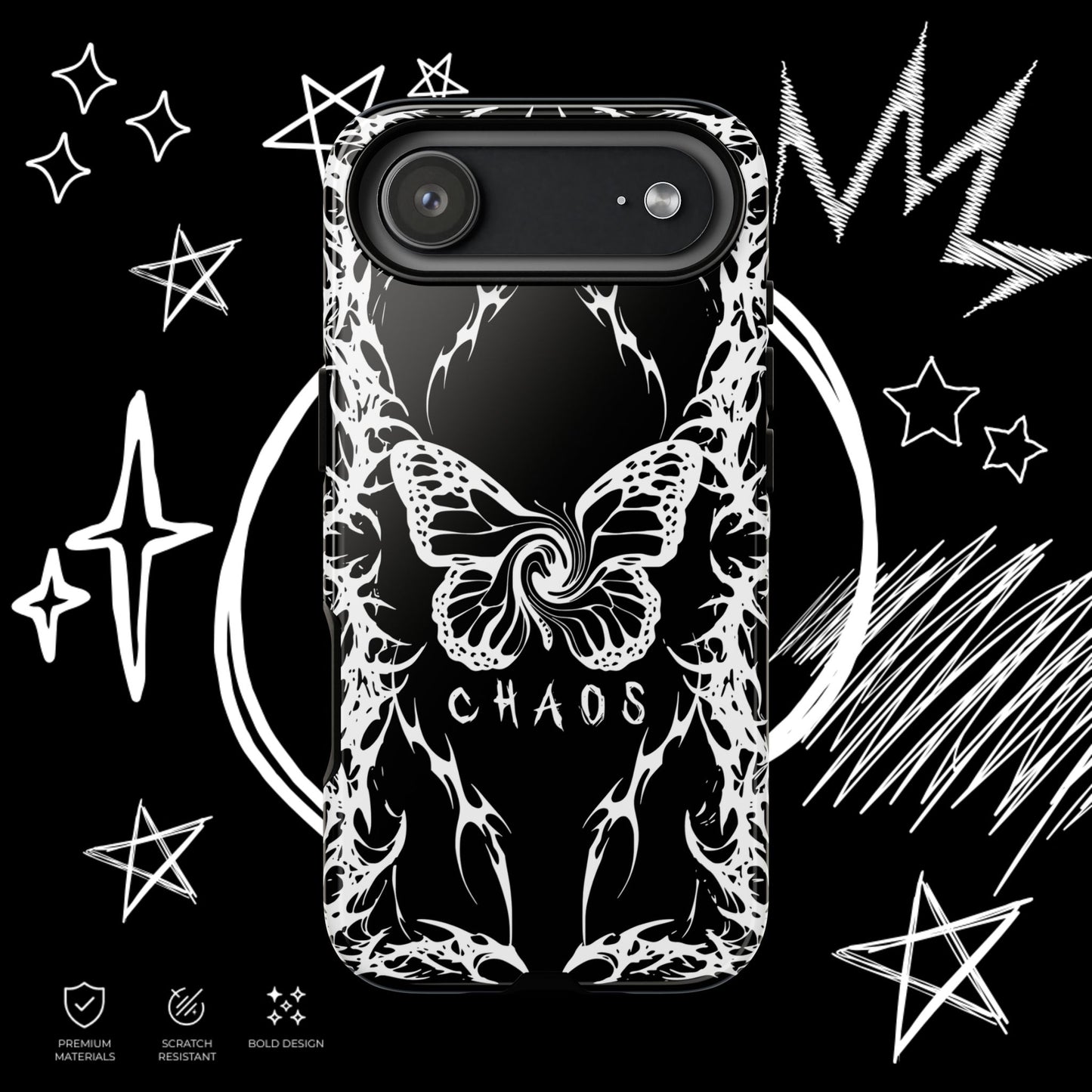 Chaos Butterfly Phone Case | Gothic Tribal Cover | NekoStyleStudio