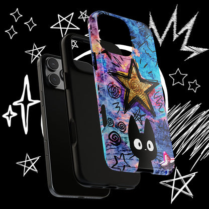 Black Cat Phone Case | Aesthetic Star Cover | NekoStyleStudio