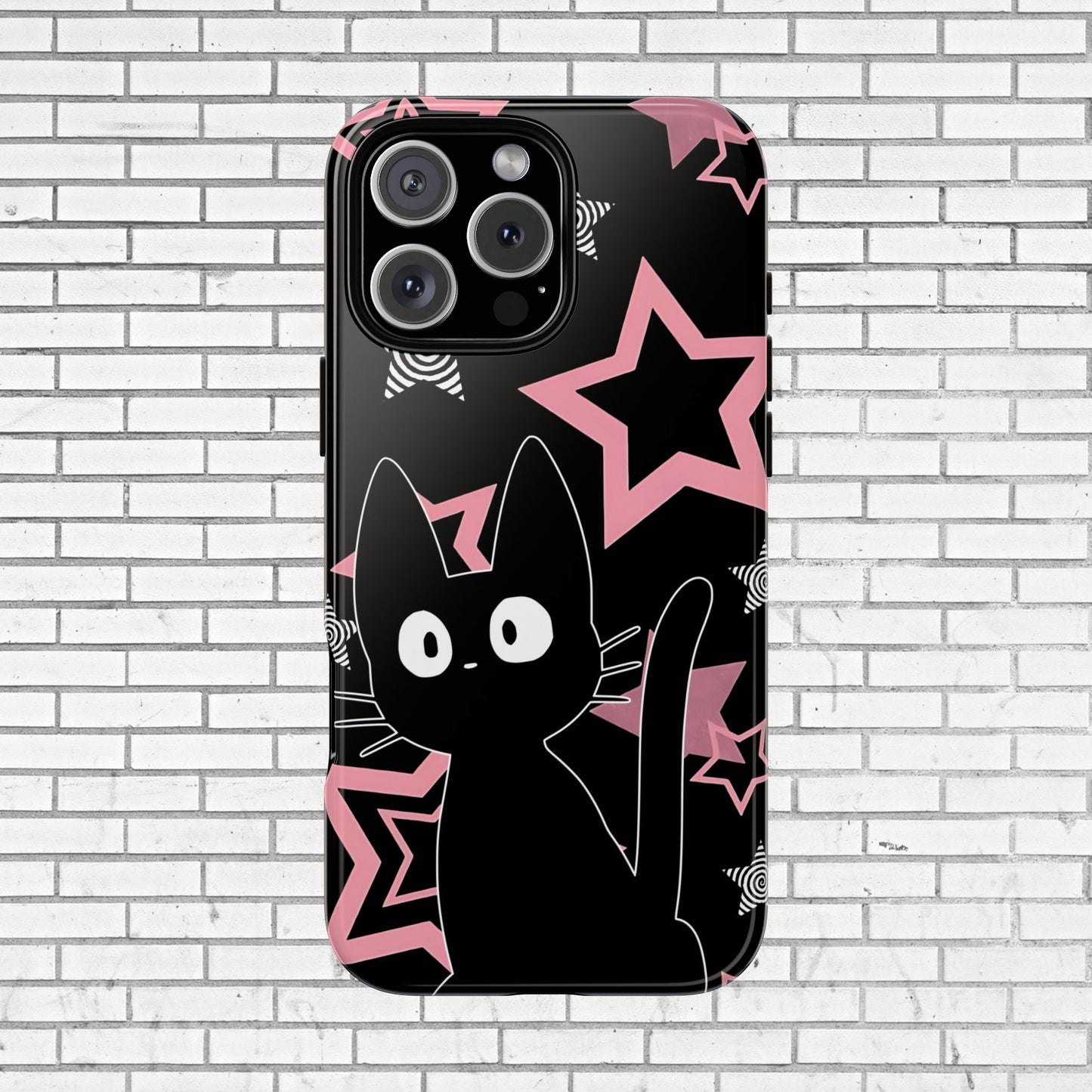 Cute Black Cat Phone Case - Kawaii Pastel Goth iPhone Cover