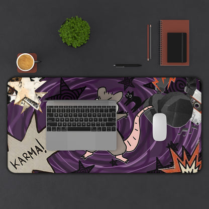 Karma Mousepad - Pastel Goth Rat & Black Cats XL Desk Mat