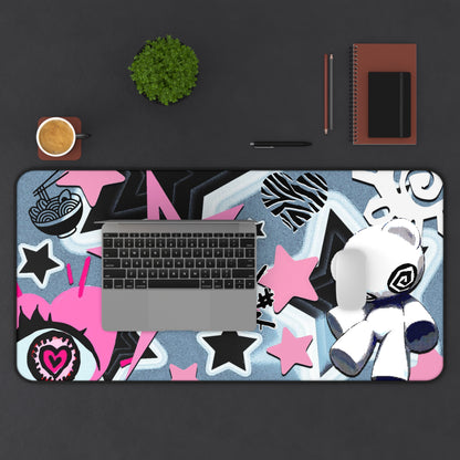 Kawaii Punk Mousepad - Pink Star Aesthetic Gaming Desk Mat