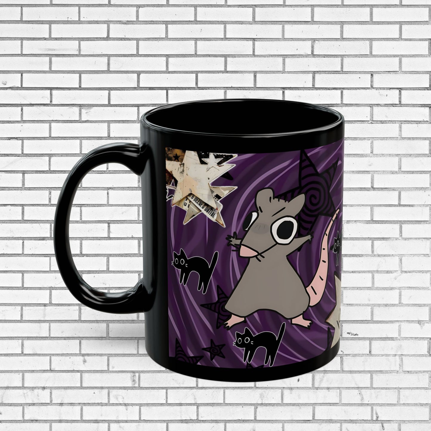 Dark Punk Rat Mug Spooky Cute Gothic Coffee Cup, Alt Art Mug, Emo Grunge Gift, Weirdcore Decor
