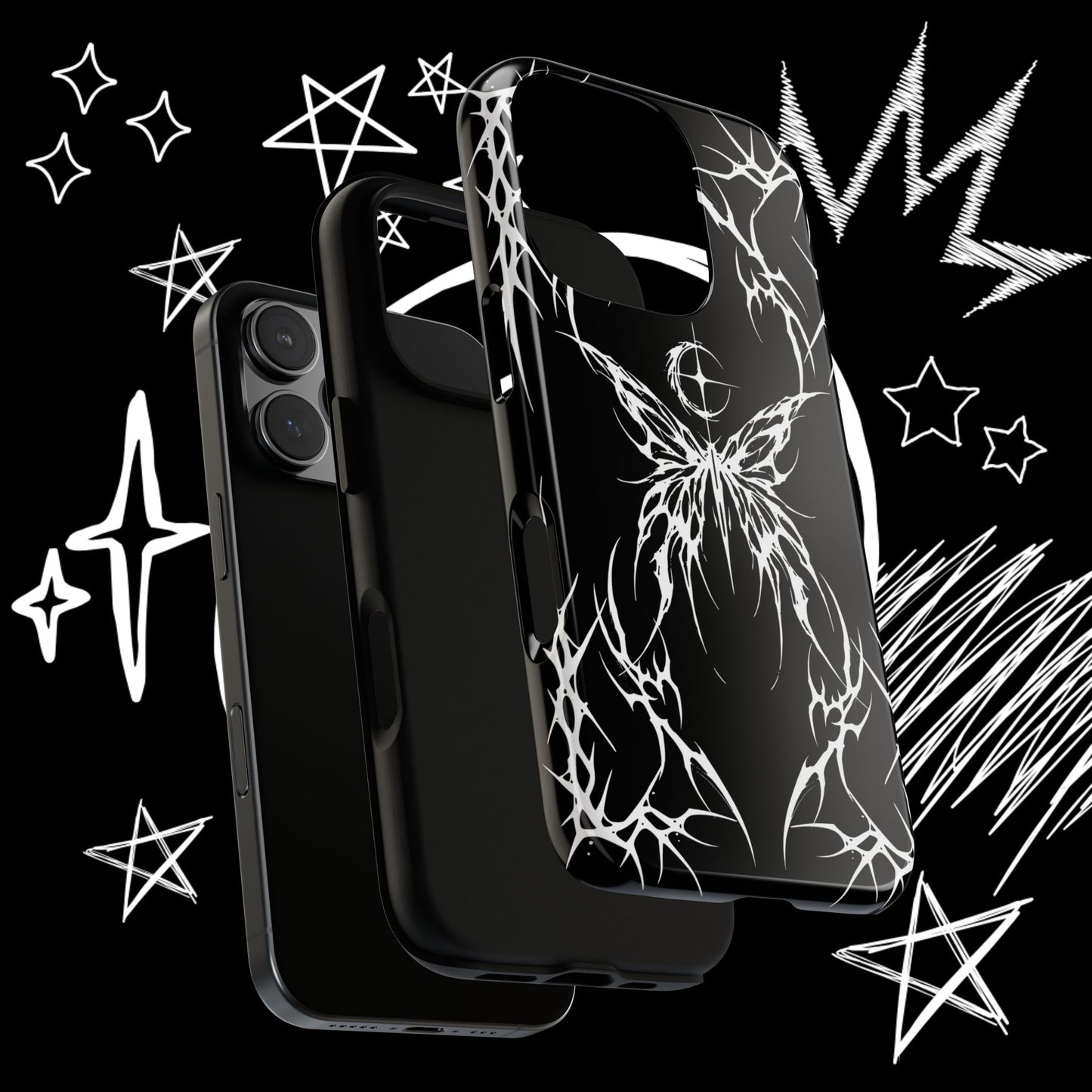 Gothic Butterfly Phone Case | Dark Tribal Goth | NekoStyleStudio