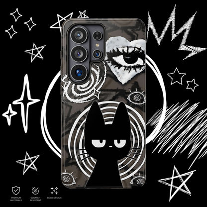 Gothic Cat & Mystical Eye Phone Case | Dark Punk | NekoStyleStudio