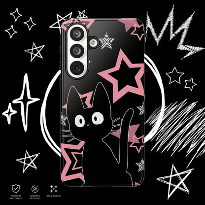Cute Black Cat Phone Case | Kawaii Pastel Goth Design | NekoStyleStudio