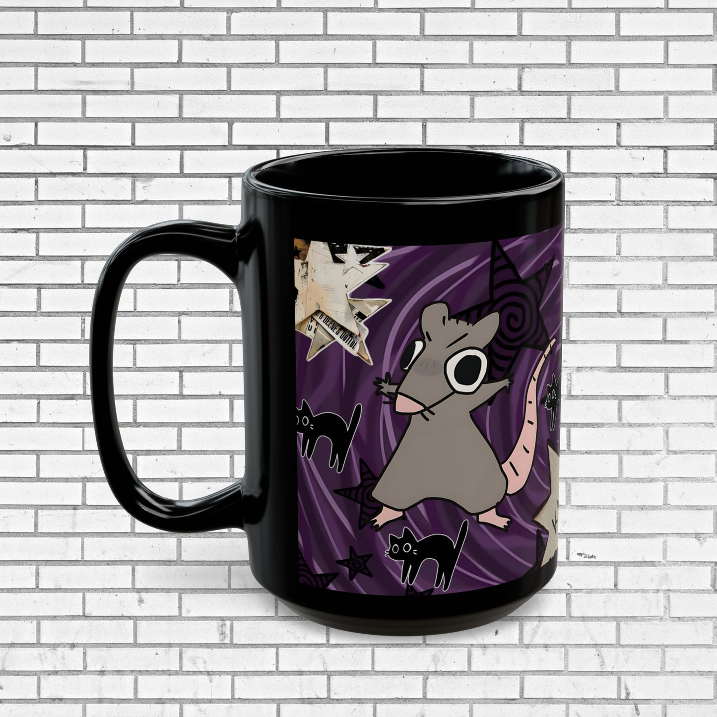 Dark Punk Rat Mug Spooky Cute Gothic Coffee Cup, Alt Art Mug, Emo Grunge Gift, Weirdcore Decor
