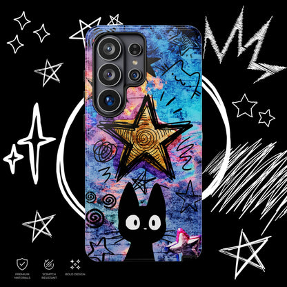 Black Cat Phone Case | Aesthetic Star Cover | NekoStyleStudio