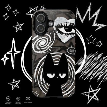 Gothic Cat & Mystical Eye Phone Case | Dark Punk | NekoStyleStudio