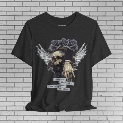 Gothic Skull Shirt - Dark Angel Skeleton Hand Graphic Tee