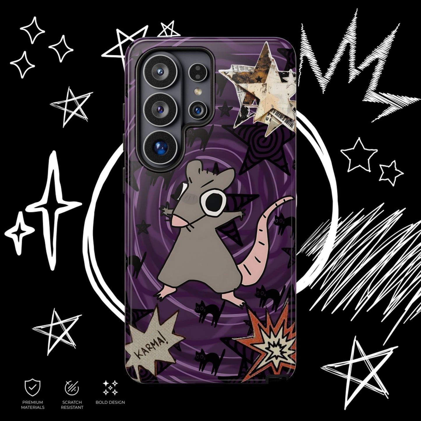 Karma Rat Phone Case | Weirdcore Grunge Purple | NekoStyleStudio