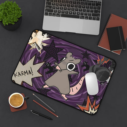 Karma Mousepad - Pastel Goth Rat & Black Cats XL Desk Mat