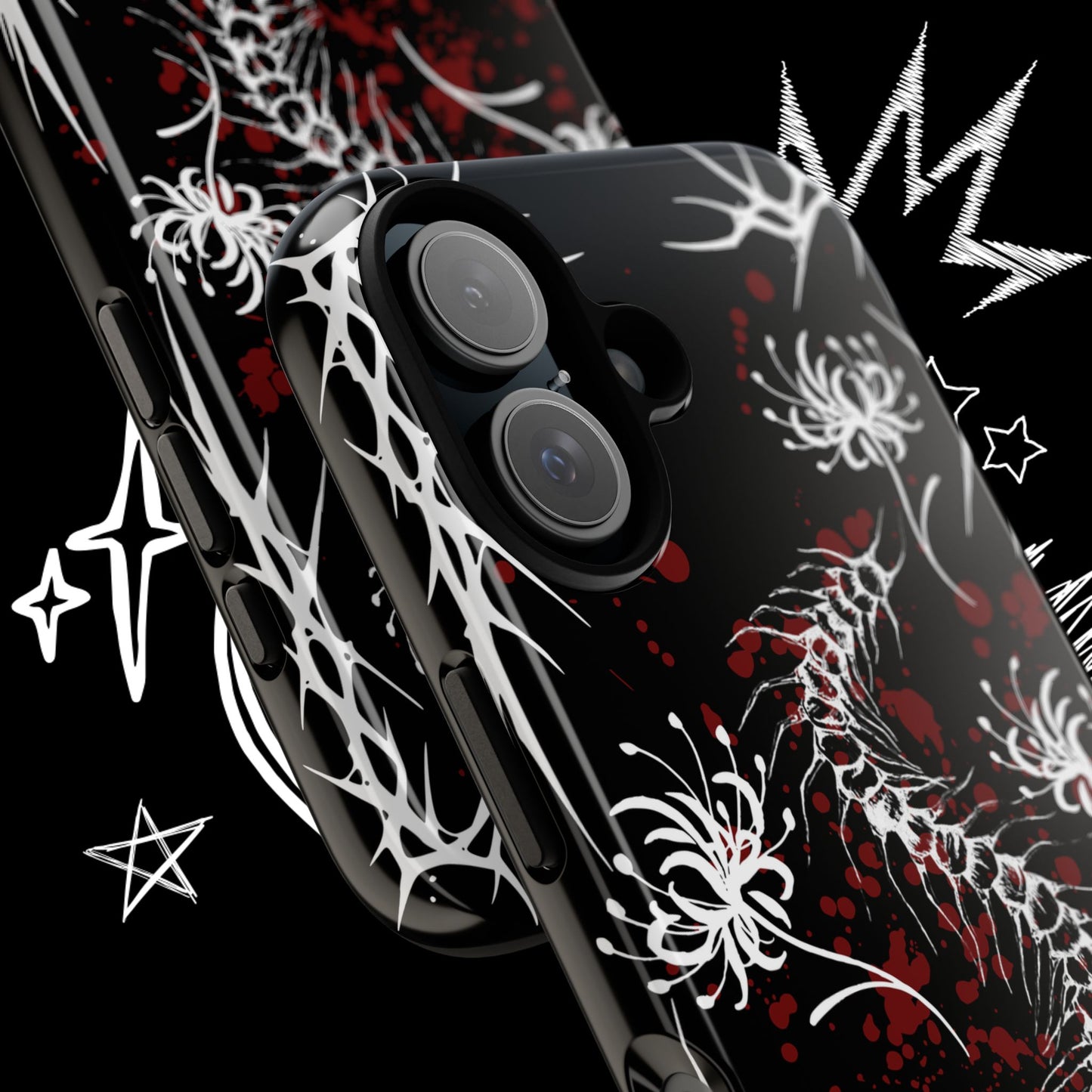Gothic Centipede Phone Case | Blood Splatter Design | NekoStyleStudio