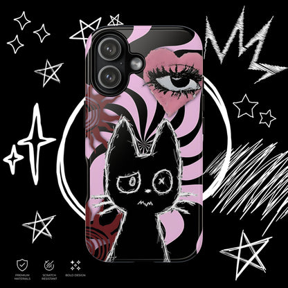 Dark Punk Phone Case | Gothic Kawaii Cat Cover | NekoStyleStudio