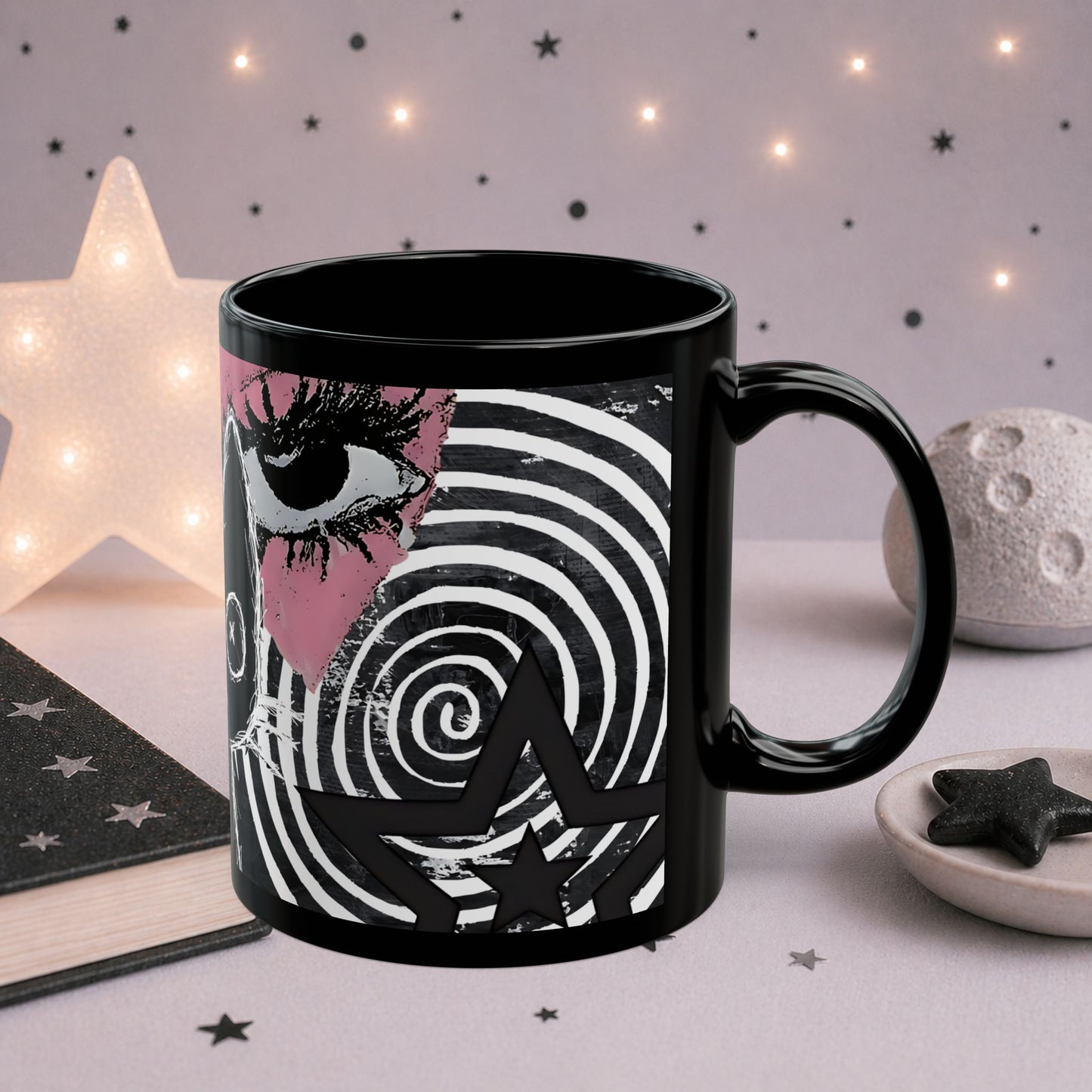Trippy Gothic Cat Mug
