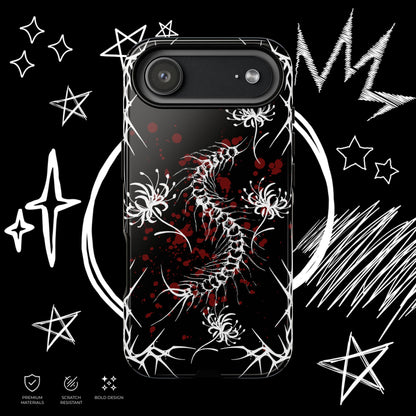 Gothic Centipede Phone Case | Blood Splatter Design | NekoStyleStudio