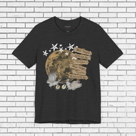 Mystical Moon Moths Shirt - Witchcore Boho Dark Cottagecore Tee