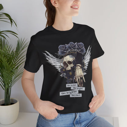 Gothic Skull Shirt - Dark Angel Skeleton Hand Graphic Tee