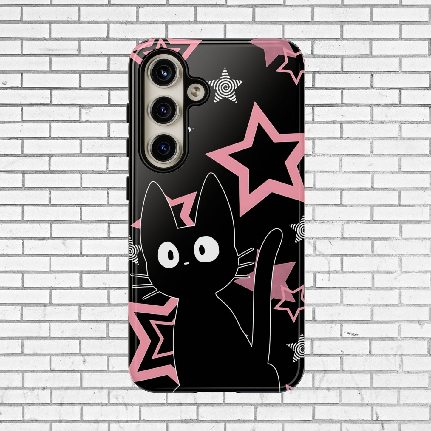 Cute Black Cat Phone Case - Kawaii Pastel Goth iPhone Cover