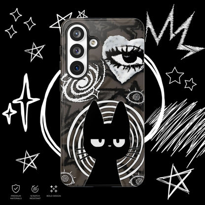 Gothic Cat & Mystical Eye Phone Case | Dark Punk | NekoStyleStudio