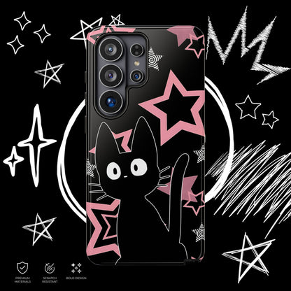 Cute Black Cat Phone Case | Kawaii Pastel Goth Design | NekoStyleStudio