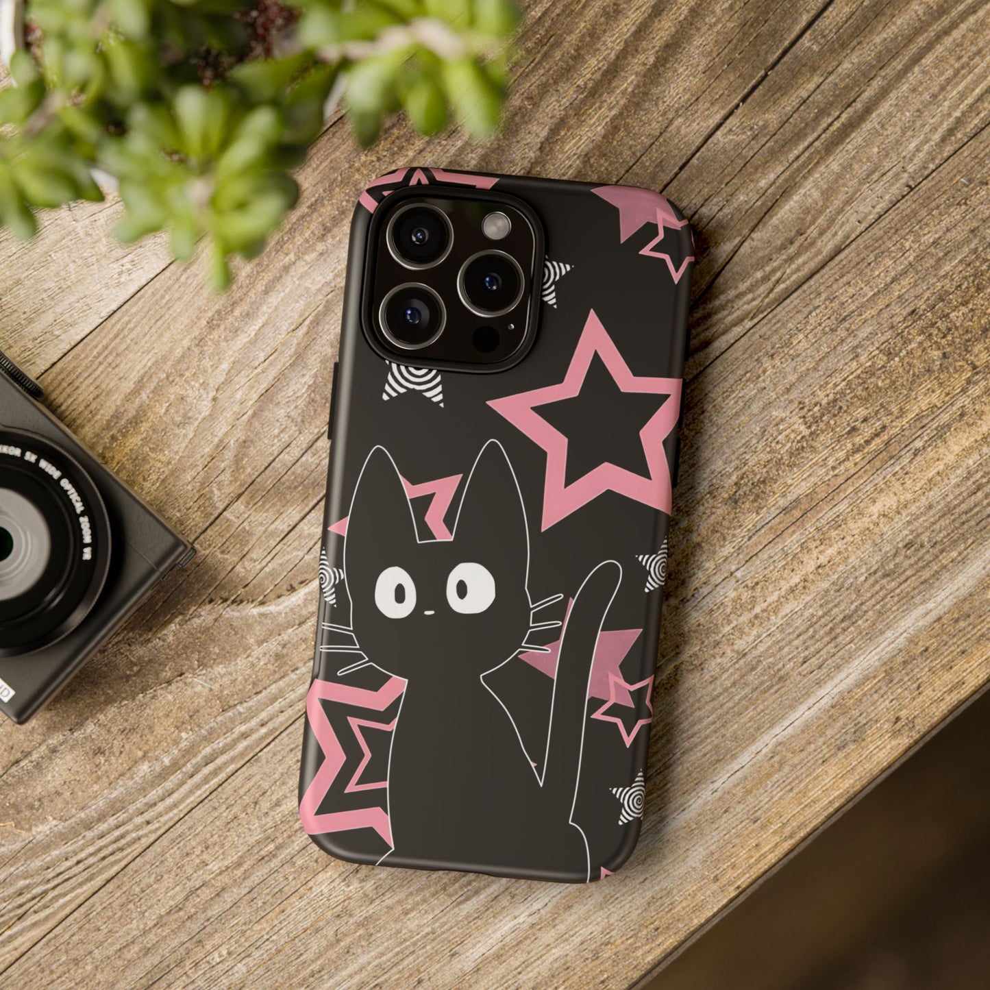 Cute Black Cat Phone Case - Kawaii Pastel Goth iPhone Cover