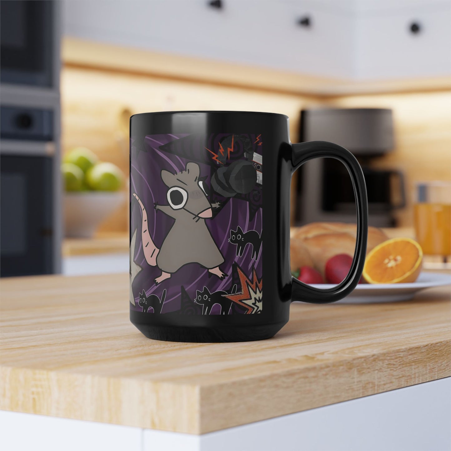 Dark Punk Rat Mug Spooky Cute Gothic Coffee Cup, Alt Art Mug, Emo Grunge Gift, Weirdcore Decor