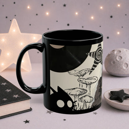 Alt Grunge Cat Mug — Dark Aesthetic Coffee Cup