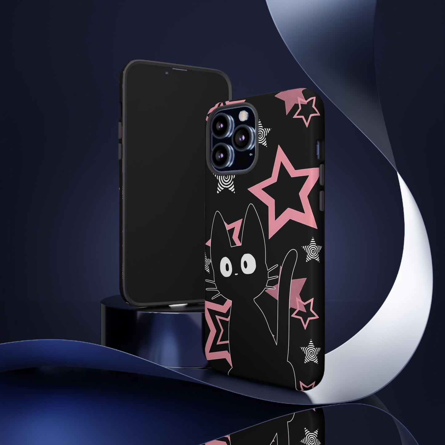 Cute Black Cat Phone Case - Kawaii Pastel Goth iPhone Cover