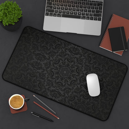 Black Damask Gothic Mousepad - Dark Academia Desk Mat