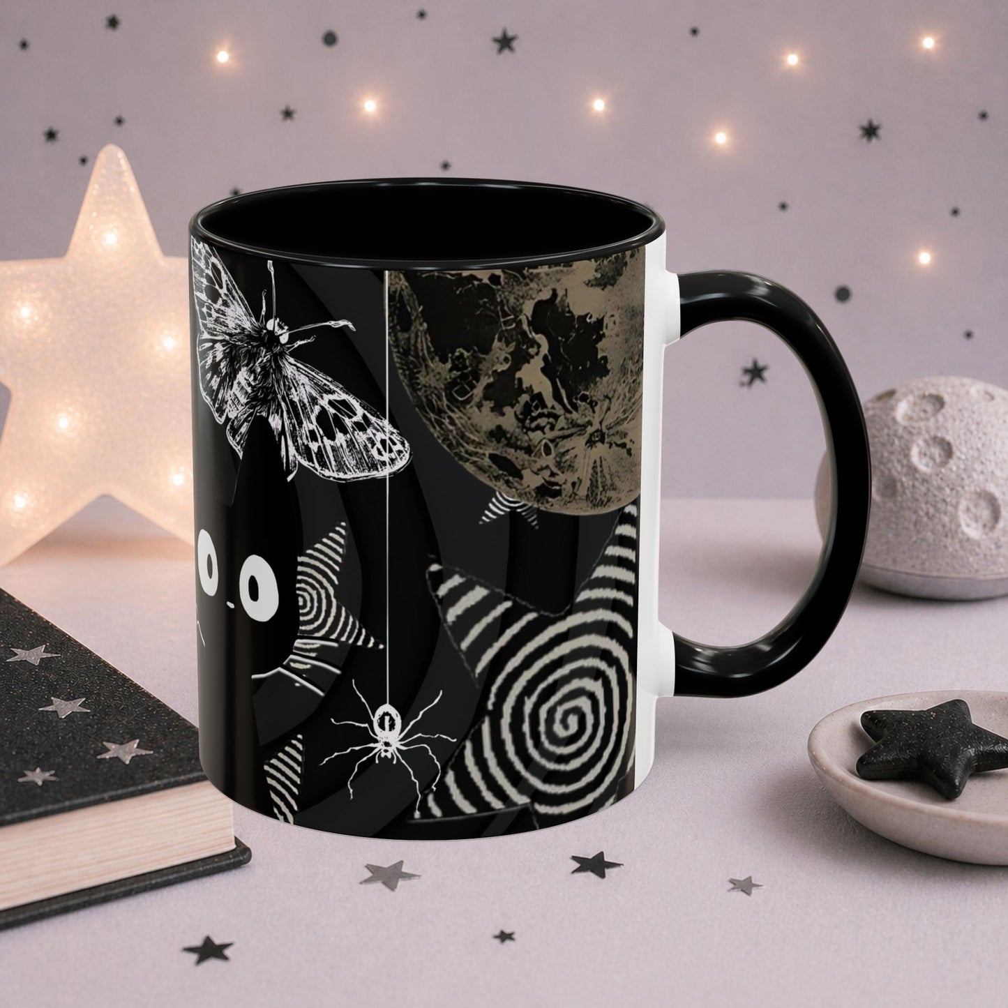 Trippy Grunge Cat Mug — Alt Weirdcore Ceramic Coffee Cup