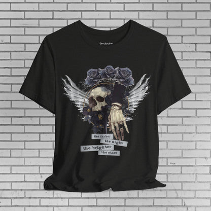 Gothic Skull Shirt - Dark Angel Skeleton Hand Graphic Tee