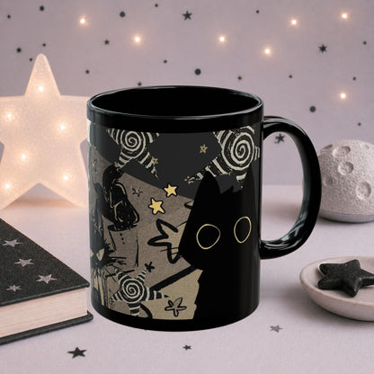 Alt Grunge Cat Mug — Dark Aesthetic Coffee Cup