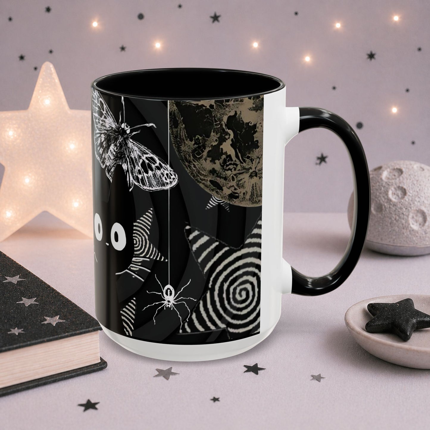 Trippy Grunge Cat Mug — Alt Weirdcore Ceramic Coffee Cup