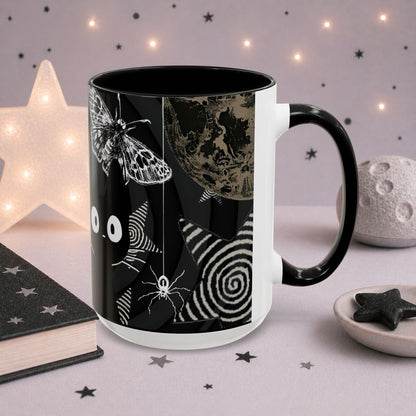Trippy Grunge Cat Mug — Alt Weirdcore Ceramic Coffee Cup
